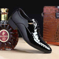 Formal Mens Dress Shoes Genuine Leather Black Luxury Wedding Shoes Men Flats Office Oxfords - Luxovo.cc