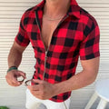 Plaid Zipper Short Sleeve T-Shirt for Men – Essential Summer Clothing - Luxovo.cc