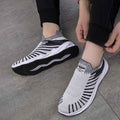 Sock Mesh Shoes Men Stripe Sneakers Lightweight Breathable Flat Shoes - Luxovo.cc
