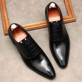 Men's Lace-up Pointed Formal Leather Shoes - Luxovo.cc
