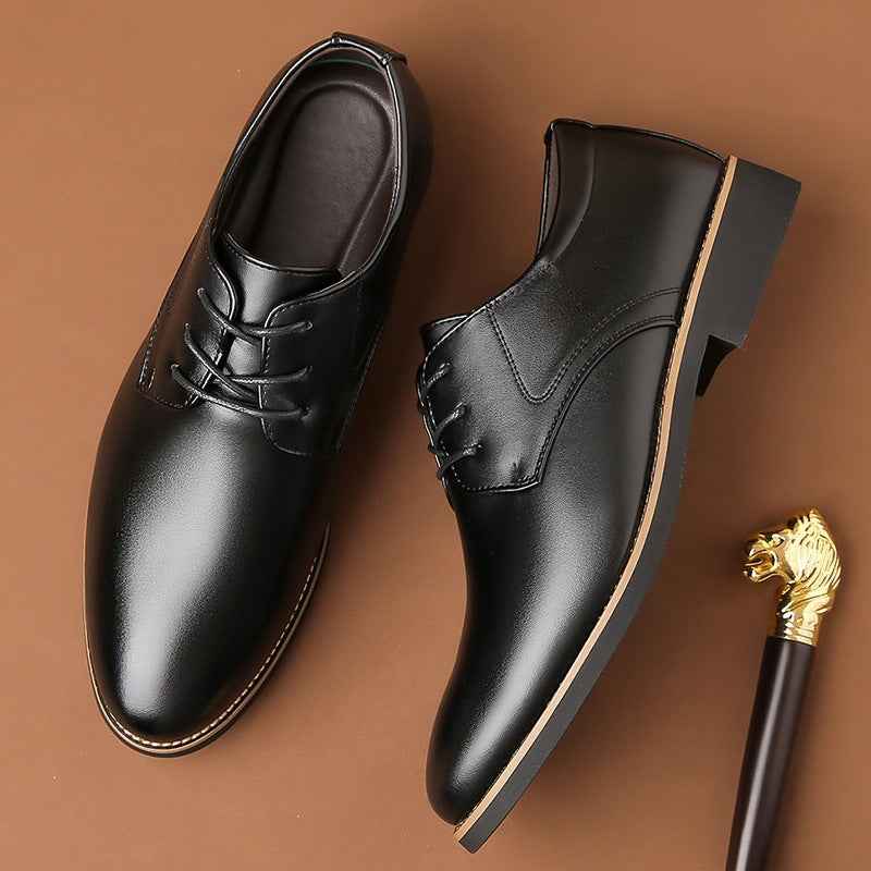 Plus Size Business Formal Wear Black Leather Shoes For Men - Luxovo.cc