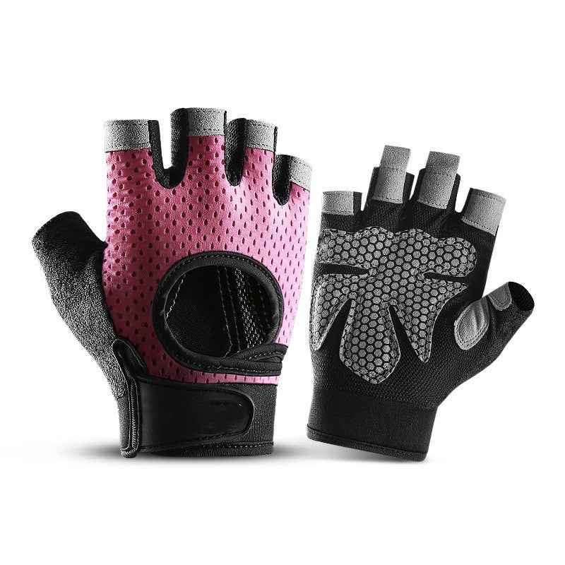 Sports Weightlifting Breathable Non-slip Silicone Half Finger Gloves - Luxovo.cc