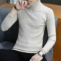 Slim-fit Sweater Men High Neck Bottoming T-shirt Sweater Men - Luxovo.cc