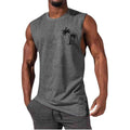 Coconut Tree Embroidery Vest Summer Beach Tank Tops Workout Muscle Men Sports Fitness T-shirt - Luxovo.cc