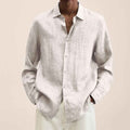 Long Sleeve Lapel Shirt Men's Loose Button Cardigan Sshirt Top Mens Clothing - Luxovo.cc