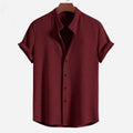 Short Sleeve Loose Shirt Top Summer Mens Clothing - Luxovo.cc