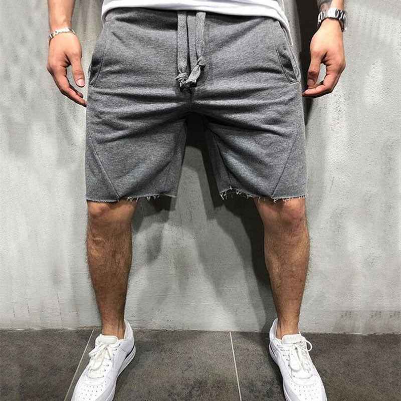 summer mens gym sports sport grey shorts for men - Luxovo.cc
