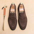 Pointed Casual Shoes British Suede Men - Luxovo.cc