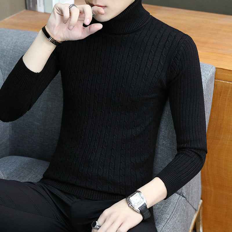 Slim-fit Sweater Men High Neck Bottoming T-shirt Sweater Men - Luxovo.cc