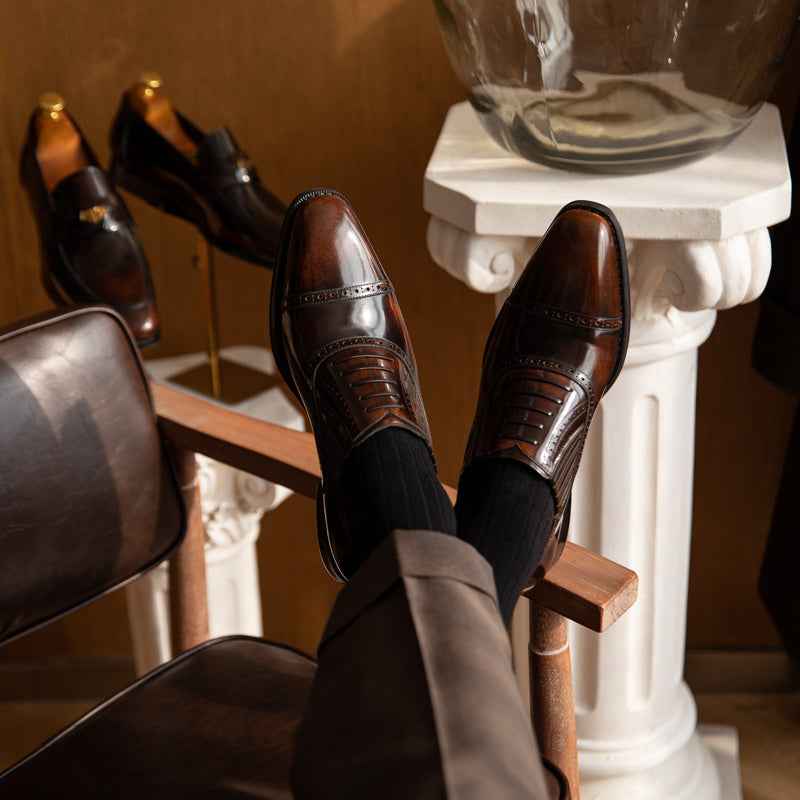 Gentleman Cowhide Commuting Formal Shoes - Luxovo.cc