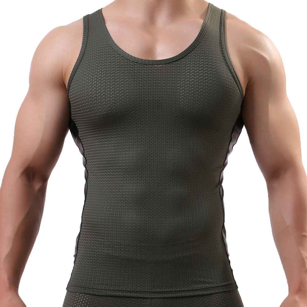 Men's Sports Vest Tank Tops Fitness Mesh Breathable - Luxovo.cc