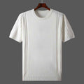 Men's Knitted Round Neck Short Sleeve T-shirt