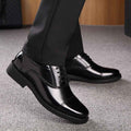 Black Business Formal Men's Leather Shoes - Luxovo.cc
