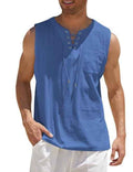 Summer Tank Vest Men Shirt Collar Tie Short Sleeve T-Shirt - Luxovo.cc