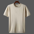 Men's Knitted Round Neck Short Sleeve T-shirt