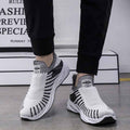 Sock Mesh Shoes Men Stripe Sneakers Lightweight Breathable Flat Shoes - Luxovo.cc
