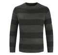 Casual Striped Knitted Sweater Men Round Neck Pullover Sweater - Luxovo.cc