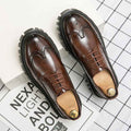 Fashion Business Brogue Leather Shoes Men - Luxovo.cc