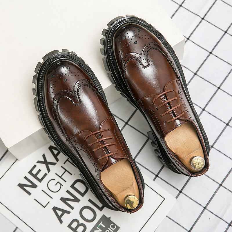 Fashion Business Brogue Leather Shoes Men - Luxovo.cc