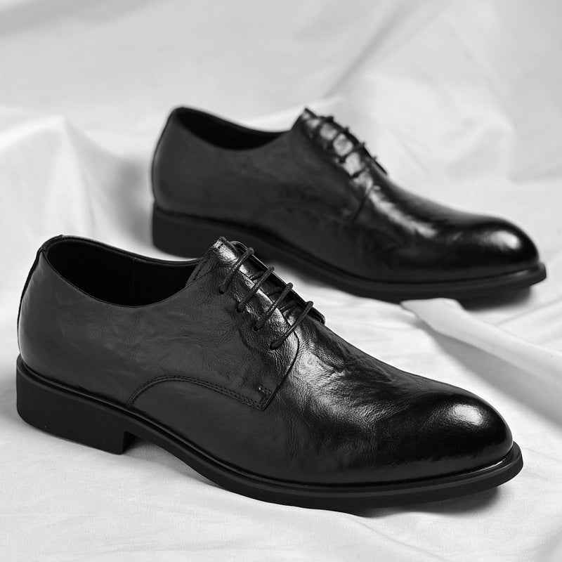 Men's Retro Formal Business Pointed Leather Shoes - Luxovo.cc