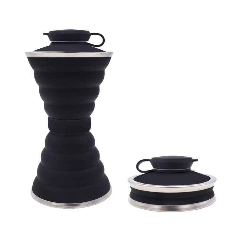 500ML Silicone Water Bottle Cup Foldable Leak Proof Portable Sports Travel Water Bottles For Outdoor Travel Gym Hiking Reuseable Kitchen Gadgets - Luxovo.cc