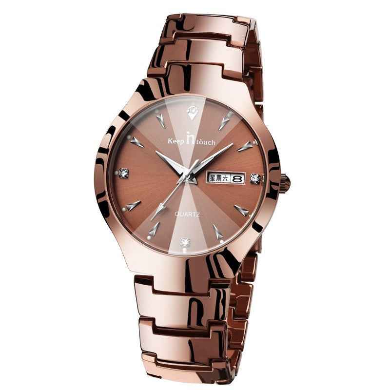 Luminous watch couple watch calendar quartz watch - Luxovo.cc