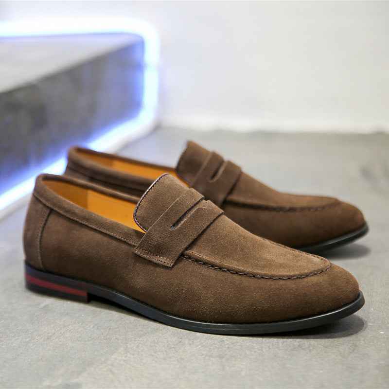 Lazy Shoes Nubuck Leather Men Casual - Luxovo.cc
