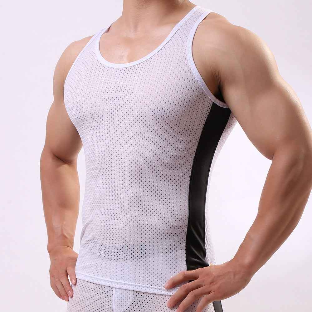 Men's Sports Vest Tank Tops Fitness Mesh Breathable - Luxovo.cc