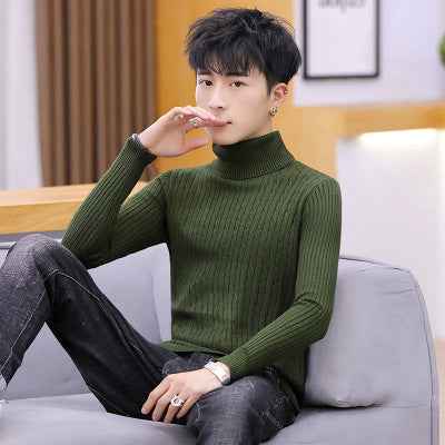 Slim-fit Sweater Men High Neck Bottoming T-shirt Sweater Men - Luxovo.cc
