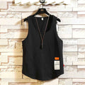 Mens Solid Color Cotton Breathable Loose Casual Tank Tops - Luxovo.cc