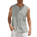 Summer Tank Vest Men Shirt Collar Tie Short Sleeve T-Shirt - Luxovo.cc