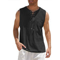 Summer Tank Vest Men Shirt Collar Tie Short Sleeve T-Shirt - Luxovo.cc