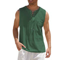 Summer Tank Vest Men Shirt Collar Tie Short Sleeve T-Shirt - Luxovo.cc