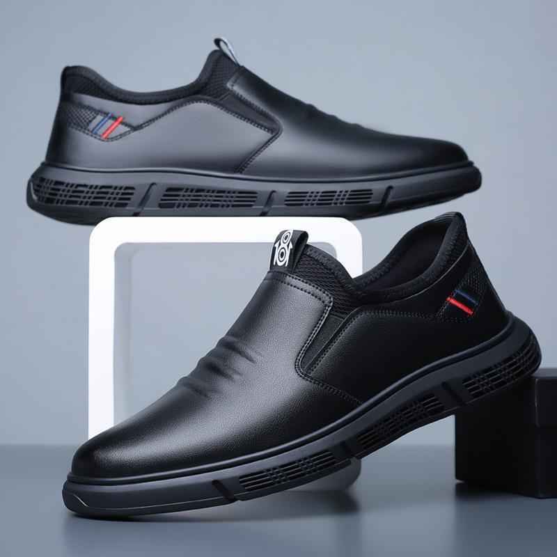Men Shoes Black White Flats Walking Shoes - Luxovo.cc