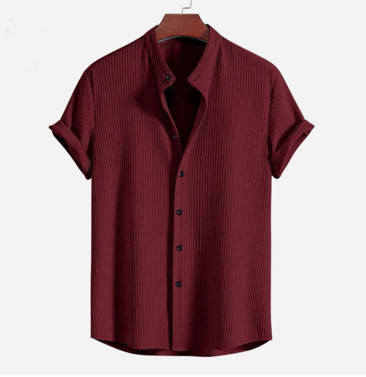 Short Sleeve Loose Shirt Top Summer Mens Clothing - Luxovo.cc