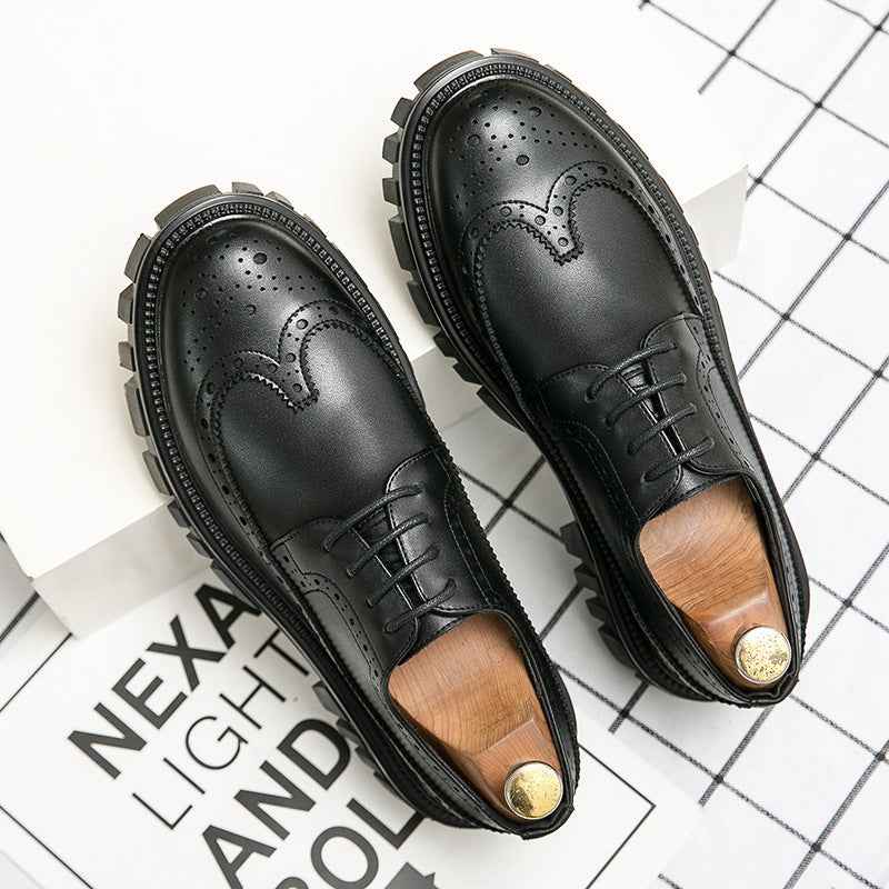 Fashion Business Brogue Leather Shoes Men - Luxovo.cc
