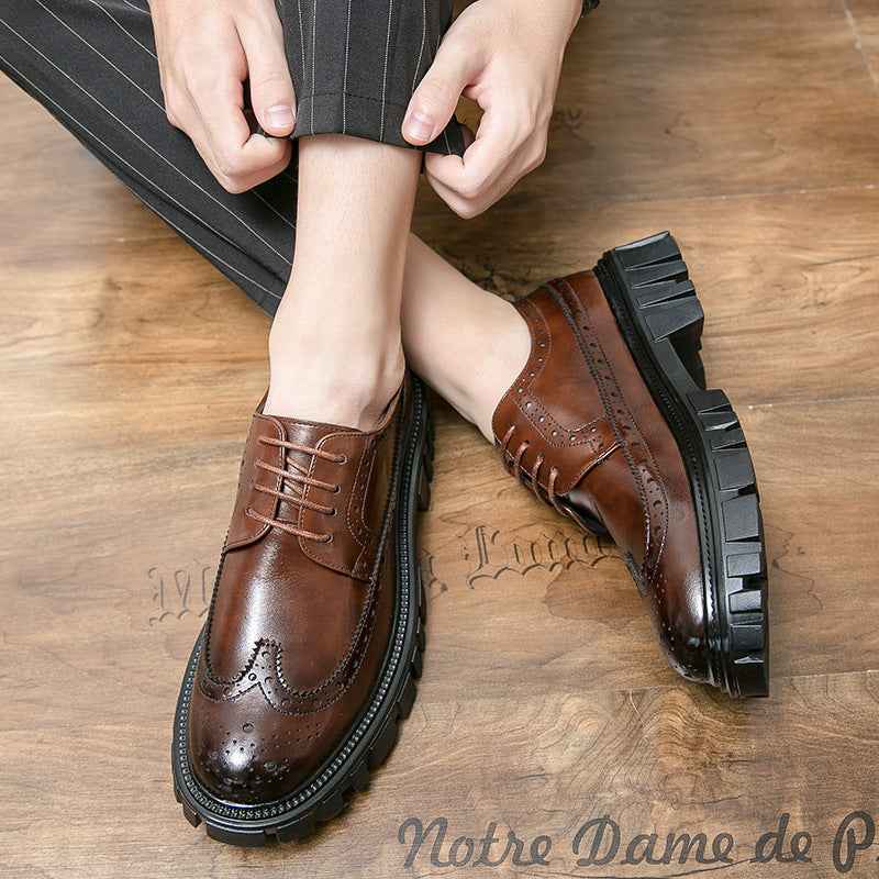 Fashion Business Brogue Leather Shoes Men - Luxovo.cc