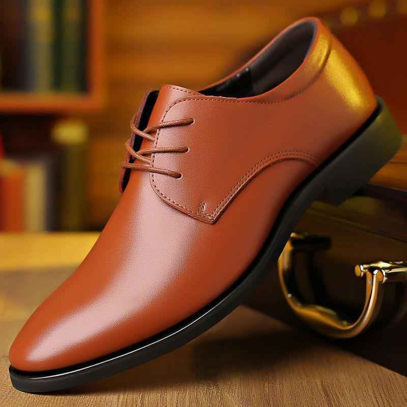Men's Leather Shoes Business Formal Wear - Luxovo.cc