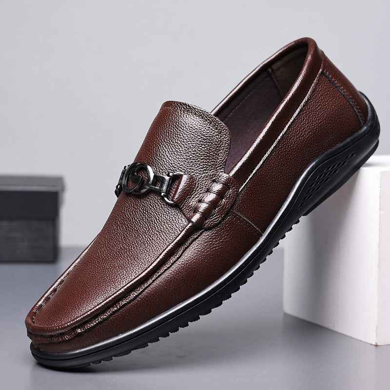Fashion Casual Shoes Men Leather Feet - Luxovo.cc