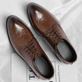 Men's Retro Formal Business Pointed Leather Shoes - Luxovo.cc