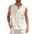 Summer Tank Vest Men Shirt Collar Tie Short Sleeve T-Shirt - Luxovo.cc