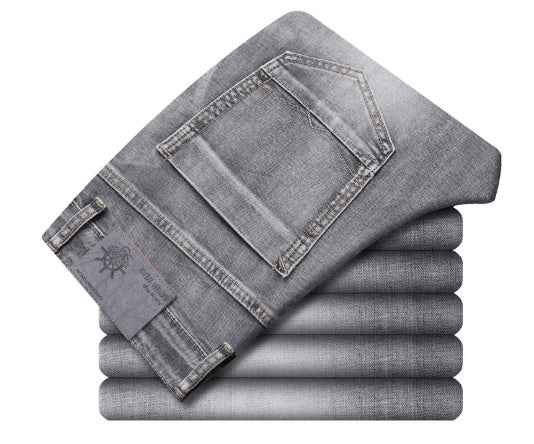 Straight Slim Casual Jeans Men