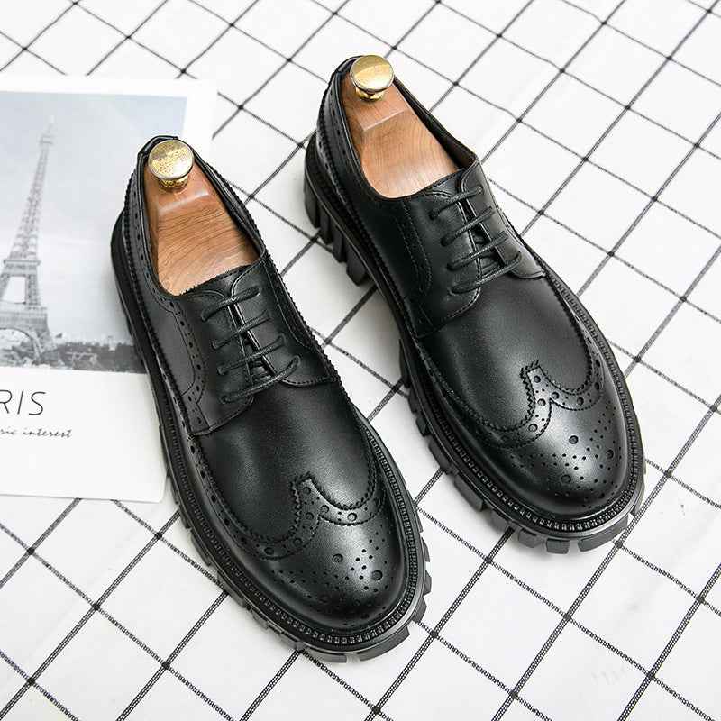 Fashion Business Brogue Leather Shoes Men - Luxovo.cc