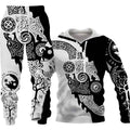 3D Wolf Print Tracksuit Men Sportswear Hooded Sweatsuit Two Piece Outdoors Running Fitness Mens Clothing Jogging Set - Luxovo.cc
