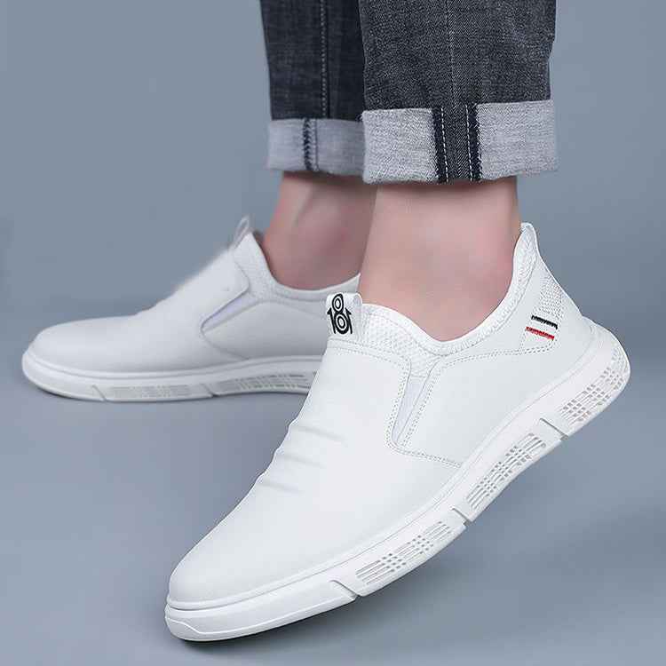 Men Shoes Black White Flats Walking Shoes - Luxovo.cc