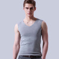 Ice Silk Vest Seamless Men Sports Bottoming Shirt V-neck Sleeveless T-shirt