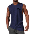 Coconut Tree Embroidery Vest Summer Beach Tank Tops Workout Muscle Men Sports Fitness T-shirt - Luxovo.cc
