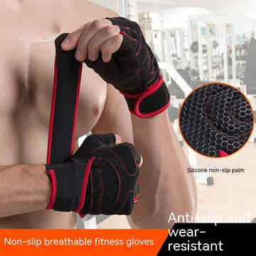 Outdoor Weightlifting Mountaineering Basketball Sports Half Finger Sports Dumbbell Training Lengthened Fitness Gloves - Luxovo.cc