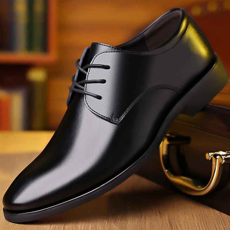 Men's Leather Shoes Business Formal Wear - Luxovo.cc