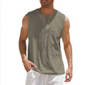 Summer Tank Vest Men Shirt Collar Tie Short Sleeve T-Shirt - Luxovo.cc